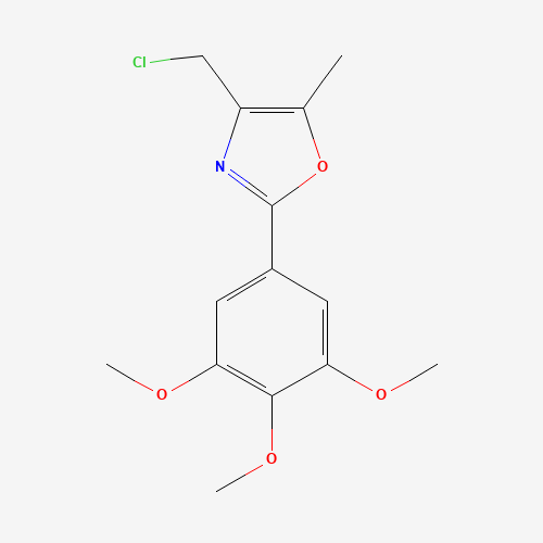 4-(chloromethyl)-5-methyl-2-(3,4,5-trimethoxyphenyl)-1,3-oxazole (CAS: 671216-07-2) - Chemical Structure and Molecular Formula 