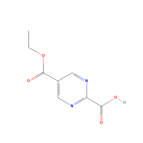 5-ethoxycarbonylpyrimidine-2-carboxylic acid (CAS: 1346516-14-0) - Chemical Structure and Molecular Formula 