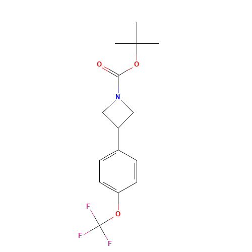 tert-butyl 3-[4-(trifluoromethoxy)phenyl]azetidine-1-carboxylate (CAS: 1629889-08-2) - Chemical Structure and Molecular Formula 