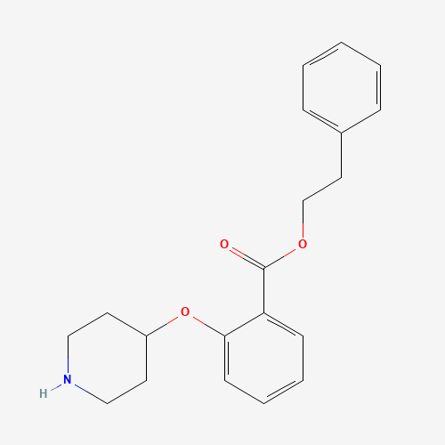 2-phenylethyl 2-piperidin-4-yloxybenzoate (CAS: 1443208-44-3) - Chemical Structure and Molecular Formula 