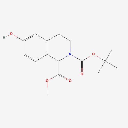 2-O-tert-butyl 1-O-methyl 6-hydroxy-3,4-dihydro-1H-isoquinoline-1,2-dicarboxylate (CAS: 350014-19-6) - Chemical Structure and Molecular Formula 