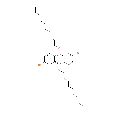 2,6-dibromo-9,10-didecoxyanthracene (CAS: 827624-44-2) - Chemical Structure and Molecular Formula 