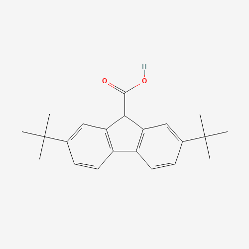 2,7-ditert-butyl-9H-fluorene-9-carboxylic acid (CAS: 351003-13-9) - Chemical Structure and Molecular Formula 