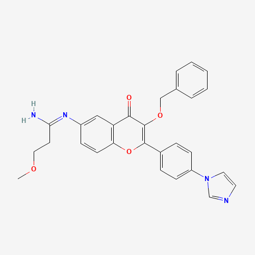 N'-[2-(4-imidazol-1-ylphenyl)-4-oxo-3-phenylmethoxychromen-6-yl]-3-methoxypropanimidamide (CAS: 1187016-38-1) - Chemical Structure and Molecular Formula 