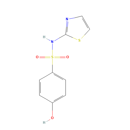 4-hydroxy-N-(1,3-thiazol-2-yl)benzenesulfonamide (CAS: 515-54-8) - Chemical Structure and Molecular Formula 