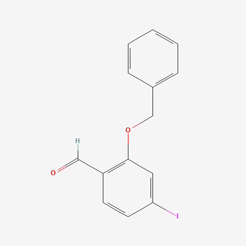 4-iodo-2-phenylmethoxybenzaldehyde (CAS: 854028-52-7) - Chemical Structure and Molecular Formula 