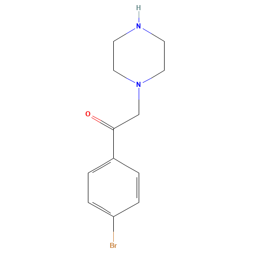 1-(4-bromophenyl)-2-piperazin-1-ylethanone (CAS: 109607-56-9) - Chemical Structure and Molecular Formula 