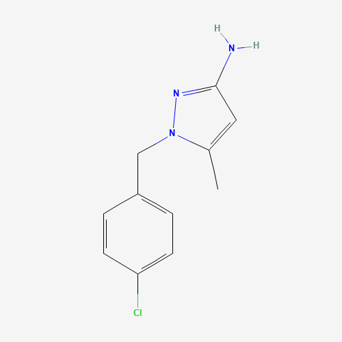 1-[(4-chlorophenyl)methyl]-5-methylpyrazol-3-amine (CAS: 400749-67-9) - Chemical Structure and Molecular Formula 
