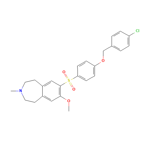 7-[4-[(4-chlorophenyl)methoxy]phenyl]sulfonyl-8-methoxy-3-methyl-1,2,4,5-tetrahydro-3-benzazepine (CAS: 630407-66-8) - Related Chemical Product