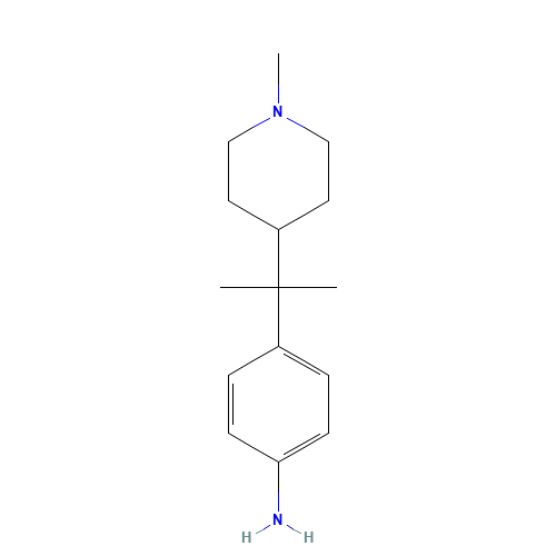 4-[2-(1-methylpiperidin-4-yl)propan-2-yl]aniline (CAS: 645418-45-7) - Chemical Structure and Molecular Formula 