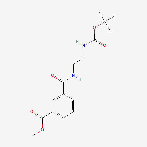 methyl 3-[2-[(2-methylpropan-2-yl)oxycarbonylamino]ethylcarbamoyl]benzoate (CAS: 174665-22-6) - Chemical Structure and Molecular Formula 