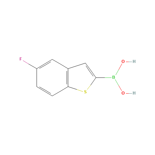 (5-fluoro-1-benzothiophen-2-yl)boronic acid (CAS: 501944-42-9) - Chemical Structure and Molecular Formula 
