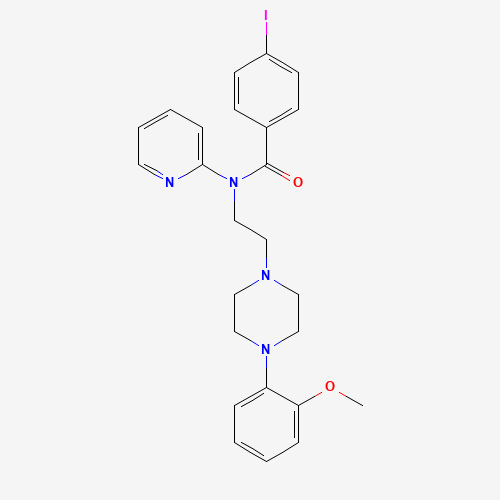 4-iodo-N-[2-[4-(2-methoxyphenyl)piperazin-1-yl]ethyl]-N-pyridin-2-ylbenzamide (CAS: 155204-23-2) - Chemical Structure and Molecular Formula 
