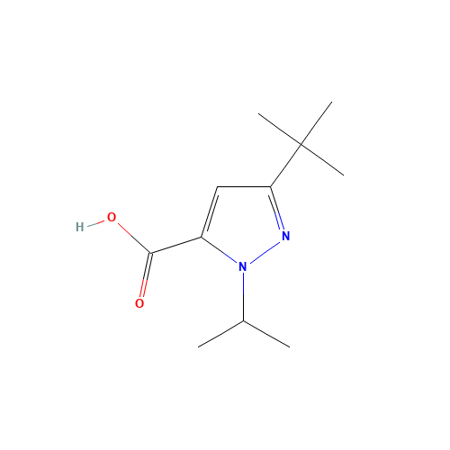 5-tert-butyl-2-propan-2-ylpyrazole-3-carboxylic acid (CAS: 1012879-71-8) - Chemical Structure and Molecular Formula 