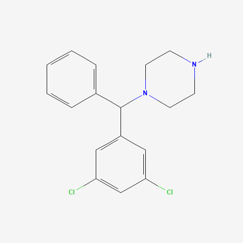 1-[(3,5-dichlorophenyl)-phenylmethyl]piperazine (CAS: 885950-04-9) - Chemical Structure and Molecular Formula 
