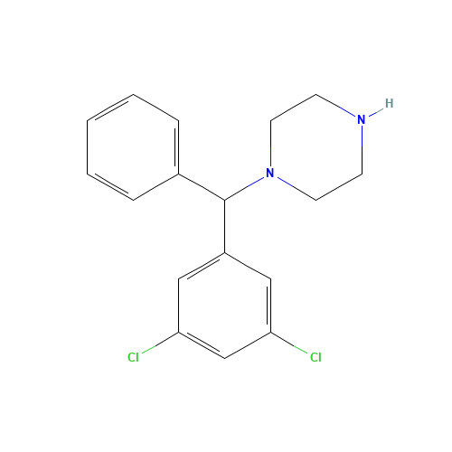 1-[(3,5-dichlorophenyl)-phenylmethyl]piperazine (CAS: 885950-04-9) - Chemical Structure and Molecular Formula 