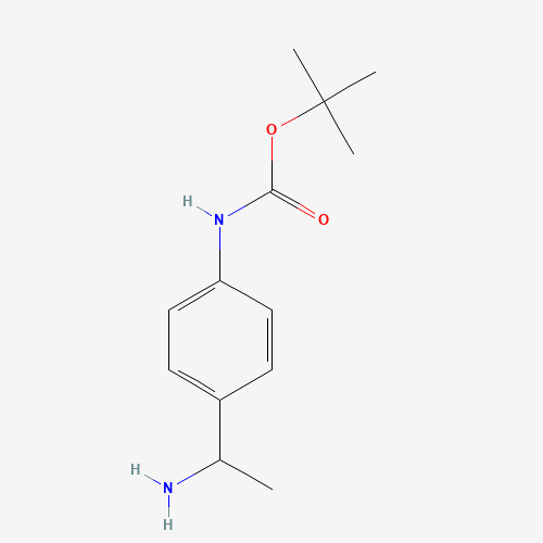 tert-butyl N-[4-(1-aminoethyl)phenyl]carbamate (CAS: 618445-80-0) - Chemical Structure and Molecular Formula 
