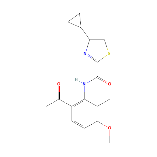 N-(6-acetyl-3-methoxy-2-methylphenyl)-4-cyclopropyl-1,3-thiazole-2-carboxamide (CAS: 1237745-86-6) - Related Chemical Product