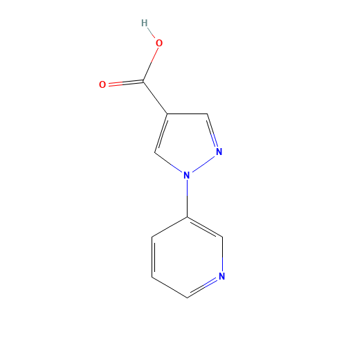 1-pyridin-3-ylpyrazole-4-carboxylic acid (CAS: 1014631-89-0) - Chemical Structure and Molecular Formula 