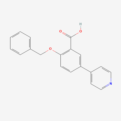 2-phenylmethoxy-5-pyridin-4-ylbenzoic acid (CAS: 1237517-77-9) - Chemical Structure and Molecular Formula 