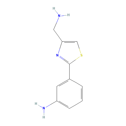 3-[4-(aminomethyl)-1,3-thiazol-2-yl]aniline (CAS: 885280-76-2) - Chemical Structure and Molecular Formula 