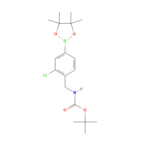 tert-butyl N-[[2-chloro-4-(4,4,5,5-tetramethyl-1,3,2-dioxaborolan-2-yl)phenyl]methyl]carbamate (CAS: 1002309-89-8) - Related Chemical Product