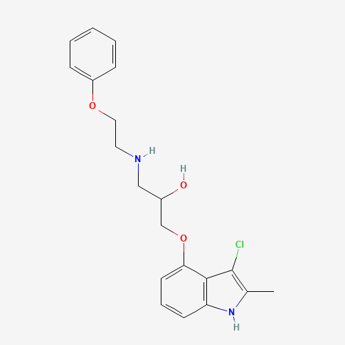 1-[(3-chloro-2-methyl-1H-indol-4-yl)oxy]-3-(2-phenoxyethylamino)propan-2-ol (CAS: 69907-17-1) - Related Chemical Product