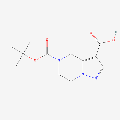 5-[(2-methylpropan-2-yl)oxycarbonyl]-6,7-dihydro-4H-pyrazolo[1,5-a]pyrazine-3-carboxylic acid (CAS: 1280214-48-3) - Related Chemical Product