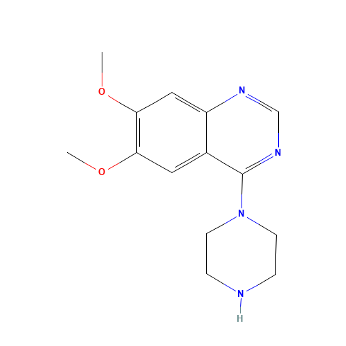6,7-dimethoxy-4-piperazin-1-ylquinazoline (CAS: 21584-72-5) - Chemical Structure and Molecular Formula 