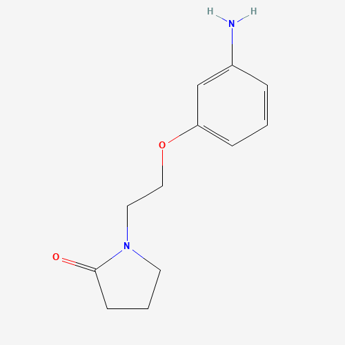 1-[2-(3-aminophenoxy)ethyl]pyrrolidin-2-one (CAS: 1099658-29-3) - Chemical Structure and Molecular Formula 