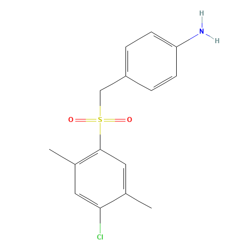 4-[(4-chloro-2,5-dimethylphenyl)sulfonylmethyl]aniline (CAS: 261965-48-4) - Chemical Structure and Molecular Formula 
