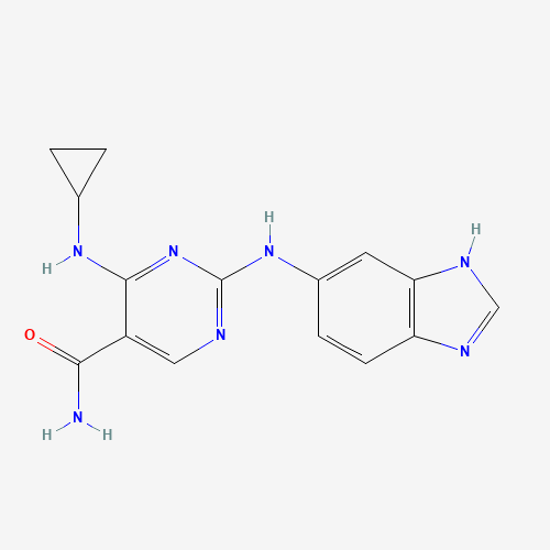 2-(3H-benzimidazol-5-ylamino)-4-(cyclopropylamino)pyrimidine-5-carboxamide (CAS: 1198302-89-4) - Related Chemical Product