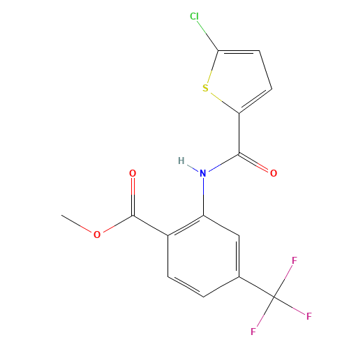 methyl 2-[(5-chlorothiophene-2-carbonyl)amino]-4-(trifluoromethyl)benzoate (CAS: 929214-56-2) - Related Chemical Product