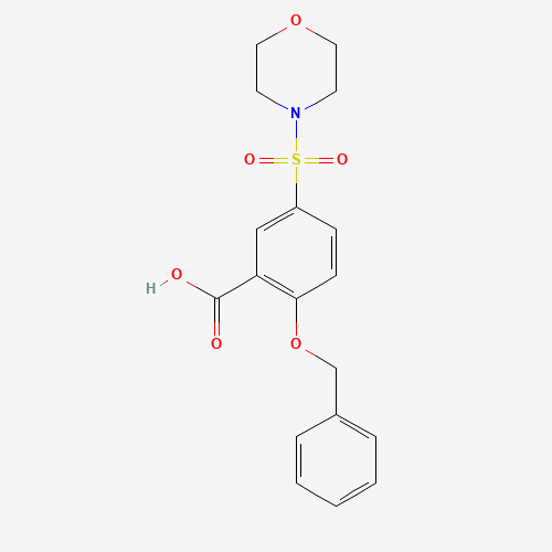 5-morpholin-4-ylsulfonyl-2-phenylmethoxybenzoic acid (CAS: 1053102-11-6) - Chemical Structure and Molecular Formula 
