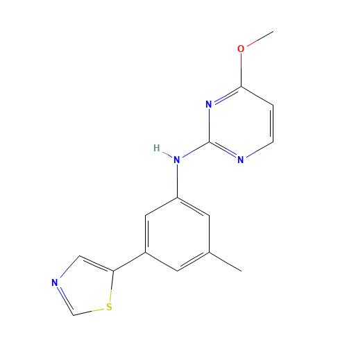 4-methoxy-N-[3-methyl-5-(1,3-thiazol-5-yl)phenyl]pyrimidin-2-amine (CAS: 1312535-26-4) - Chemical Structure and Molecular Formula 