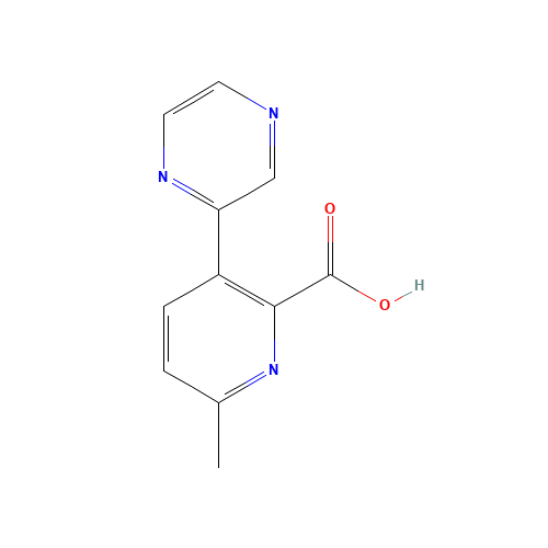 6-methyl-3-pyrazin-2-ylpyridine-2-carboxylic acid (CAS: 1228431-07-9) - Chemical Structure and Molecular Formula 