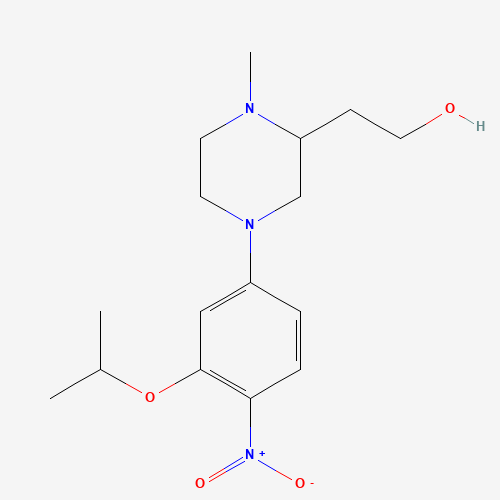 2-[1-methyl-4-(4-nitro-3-propan-2-yloxyphenyl)piperazin-2-yl]ethanol (CAS: 1462950-83-9) - Chemical Structure and Molecular Formula 