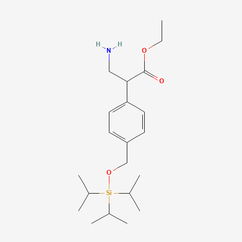 ethyl 3-amino-2-[4-[tri(propan-2-yl)silyloxymethyl]phenyl]propanoate (CAS: 1253955-22-4) - Chemical Structure and Molecular Formula 