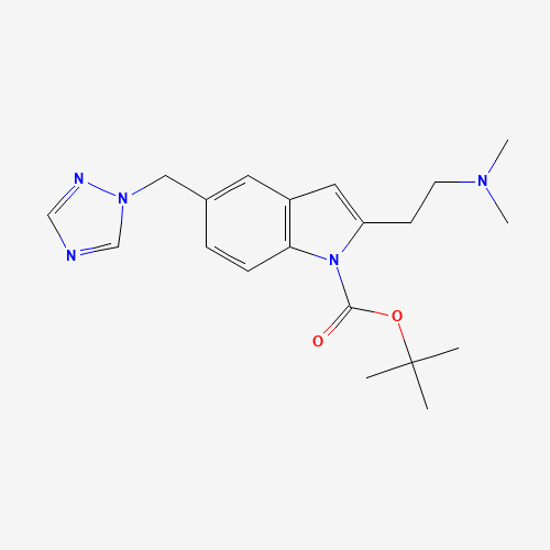 tert-butyl 2-[2-(dimethylamino)ethyl]-5-(1,2,4-triazol-1-ylmethyl)indole-1-carboxylate (CAS: 1364692-31-8) - Chemical Structure and Molecular Formula 