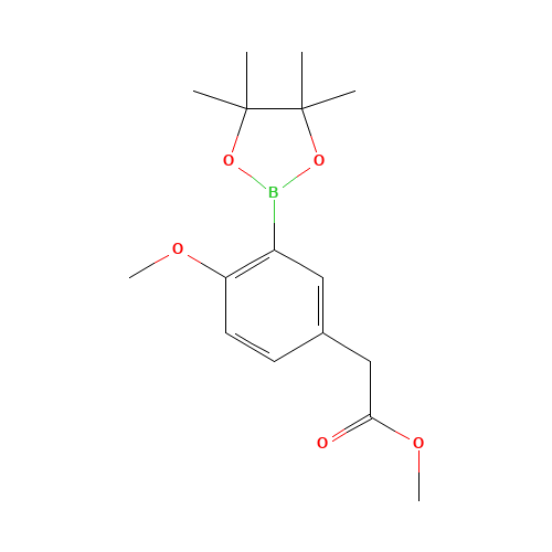 methyl 2-[4-methoxy-3-(4,4,5,5-tetramethyl-1,3,2-dioxaborolan-2-yl)phenyl]acetate (CAS: 944317-65-1) - Chemical Structure and Molecular Formula 