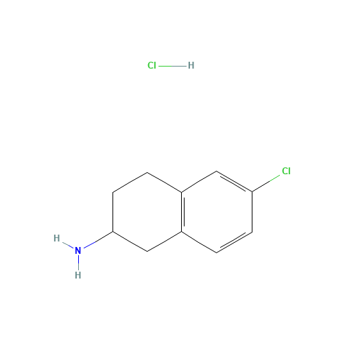 6-chloro-1,2,3,4-tetrahydronaphthalen-2-amine;hydrochloride (CAS: 64603-76-5) - Chemical Structure and Molecular Formula 