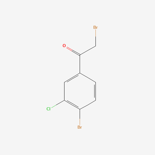 2-bromo-1-(4-bromo-3-chlorophenyl)ethanone (CAS: 87427-57-4) - Chemical Structure and Molecular Formula 