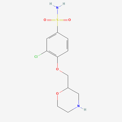 3-chloro-4-(morpholin-2-ylmethoxy)benzenesulfonamide (CAS: 1257050-30-8) - Chemical Structure and Molecular Formula 