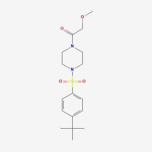 1-[4-(4-tert-butylphenyl)sulfonylpiperazin-1-yl]-2-methoxyethanone (CAS: 951250-15-0) - Chemical Structure and Molecular Formula 