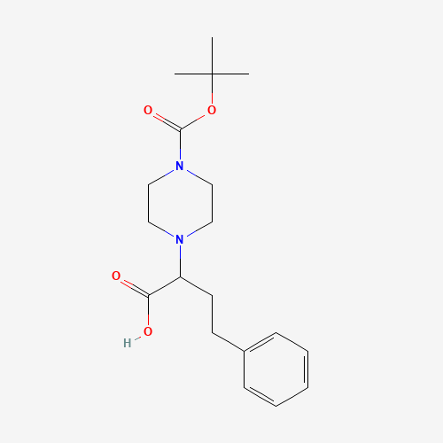 2-[4-[(2-methylpropan-2-yl)oxycarbonyl]piperazin-1-yl]-4-phenylbutanoic acid (CAS: 885274-45-3) - Chemical Structure and Molecular Formula 