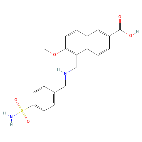 6-methoxy-5-[[(4-sulfamoylphenyl)methylamino]methyl]naphthalene-2-carboxylic acid (CAS: 713515-73-2) - Related Chemical Product