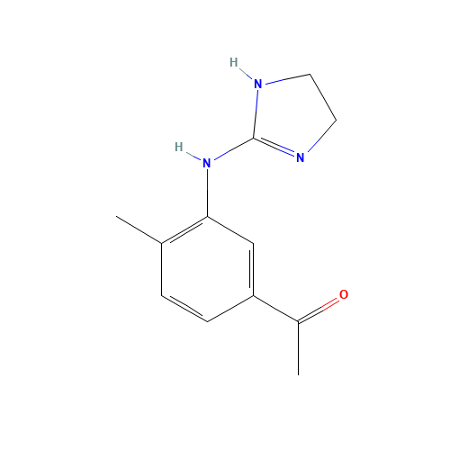 1-[3-(4,5-dihydro-1H-imidazol-2-ylamino)-4-methylphenyl]ethanone (CAS: 79909-79-8) - Chemical Structure and Molecular Formula 