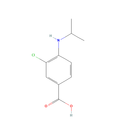 3-chloro-4-(propan-2-ylamino)benzoic acid (CAS: 518336-17-9) - Chemical Structure and Molecular Formula 