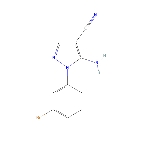 5-amino-1-(3-bromophenyl)pyrazole-4-carbonitrile (CAS: 71856-56-9) - Chemical Structure and Molecular Formula 