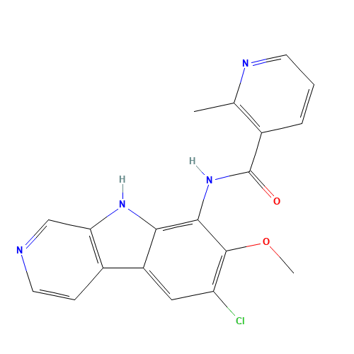 N-(6-chloro-7-methoxy-9H-pyrido[3,4-b]indol-8-yl)-2-methylpyridine-3-carboxamide (CAS: 783348-36-7) - Related Chemical Product